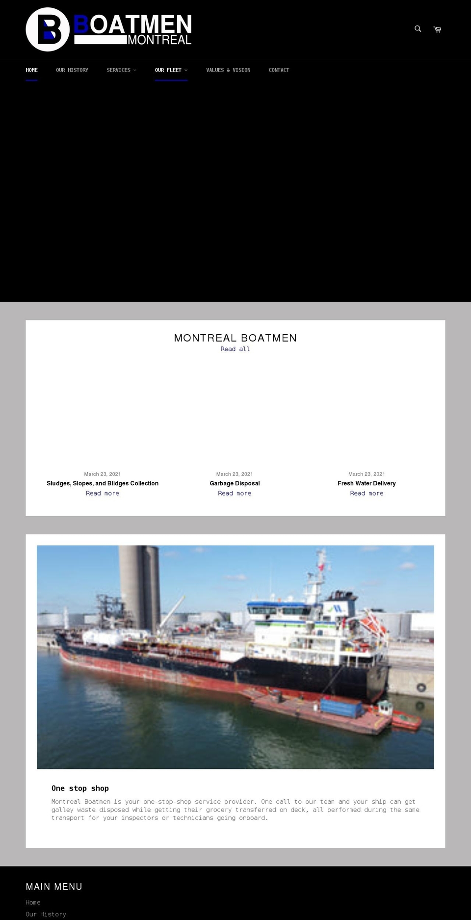 montrealboatmen.com shopify website screenshot
