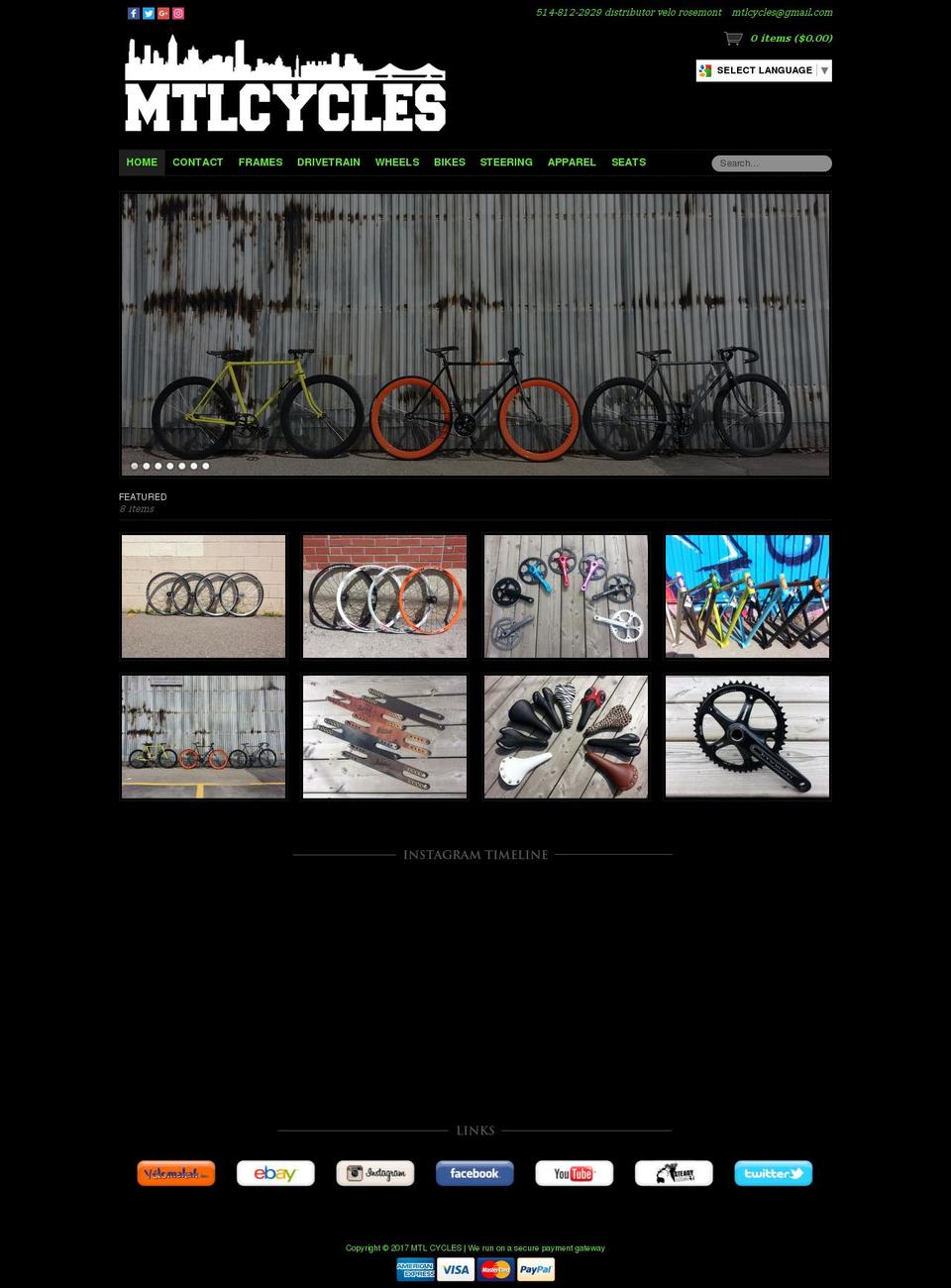 Couture Shopify theme site example montrealcycles.com