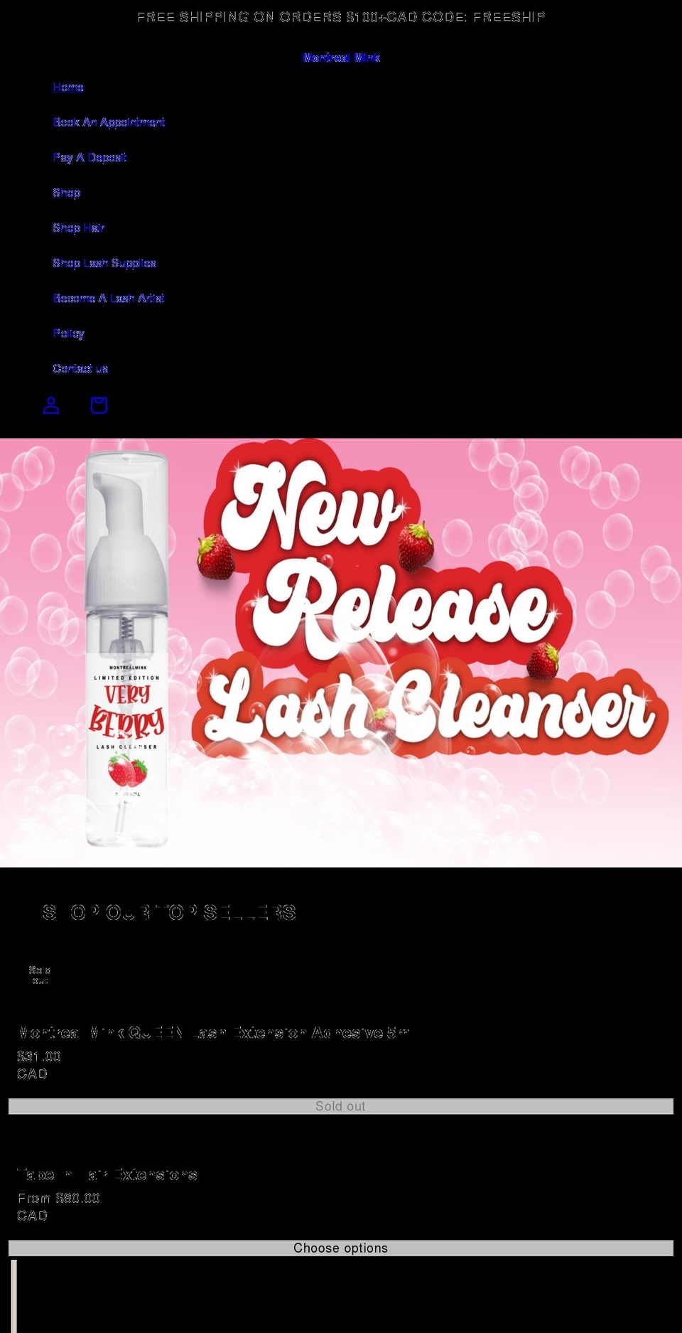 montrealmink.com shopify website screenshot