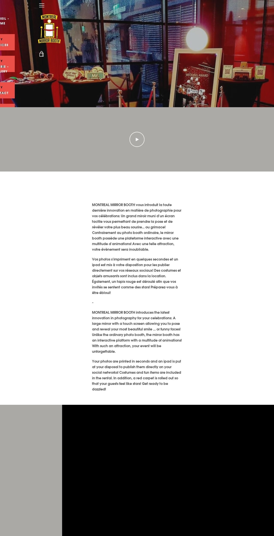 montrealmirrorbooth.com — Shopify storefront screenshot