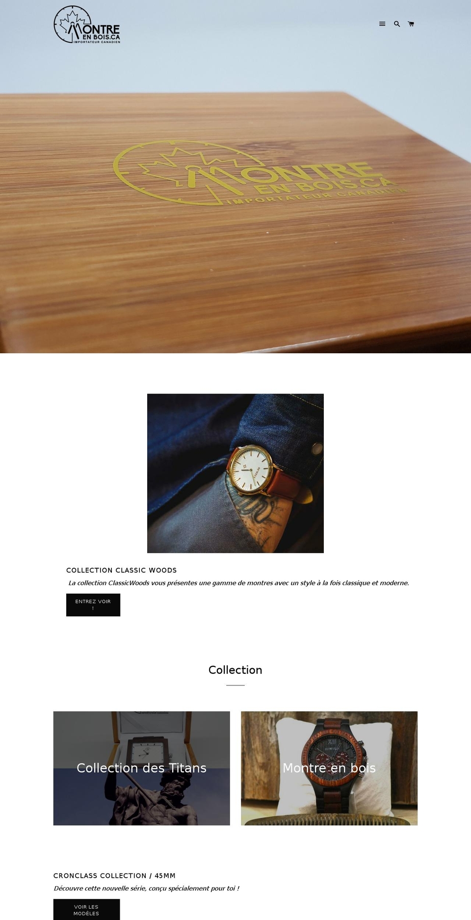 montresdebois.com — Shopify storefront screenshot