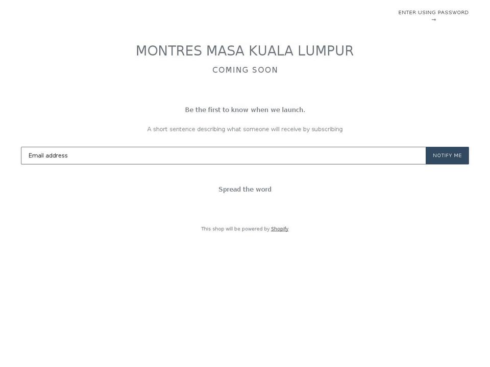montresmasa.com — Shopify storefront screenshot