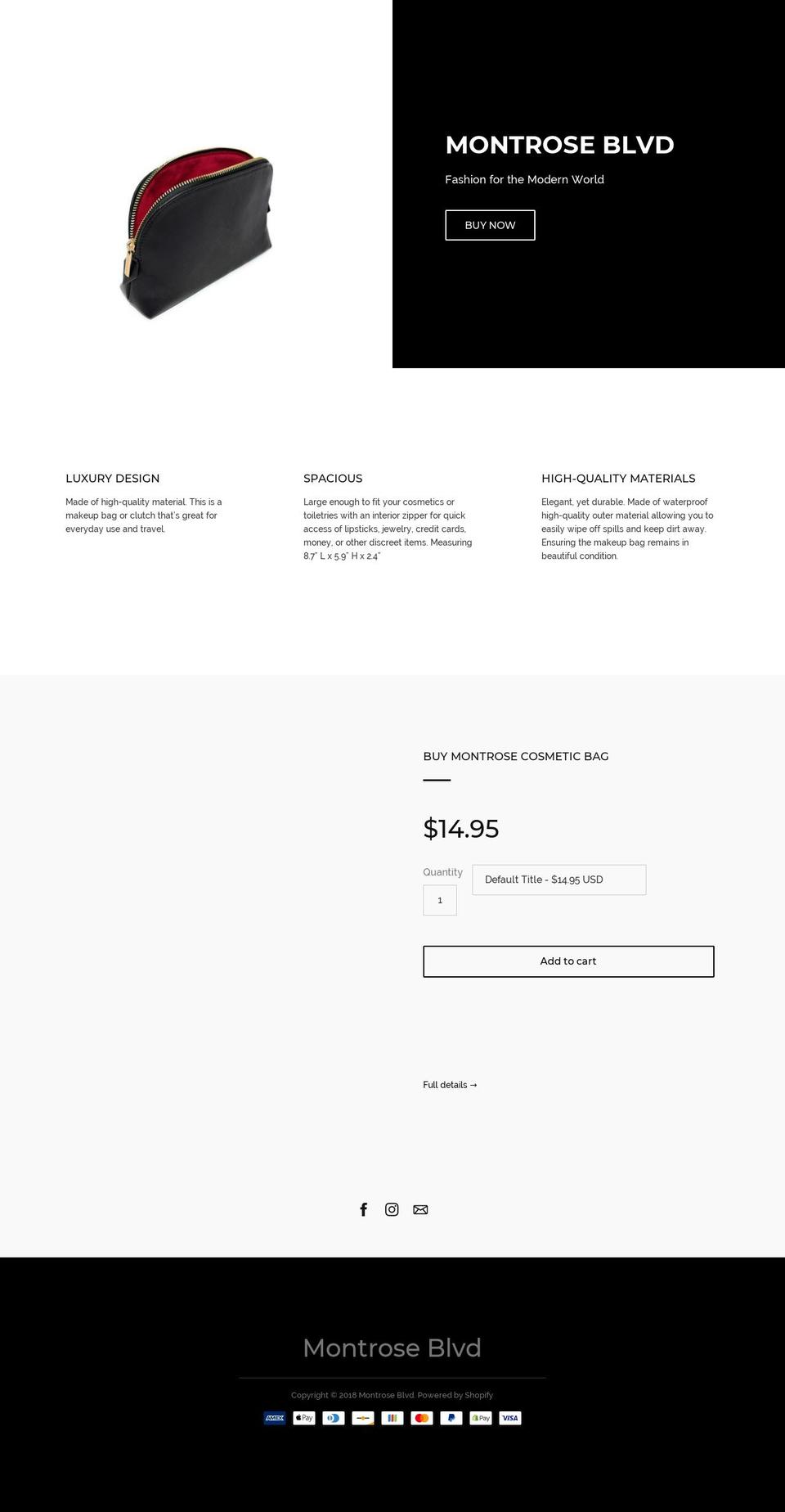 montrose-blvd.com — Shopify storefront screenshot