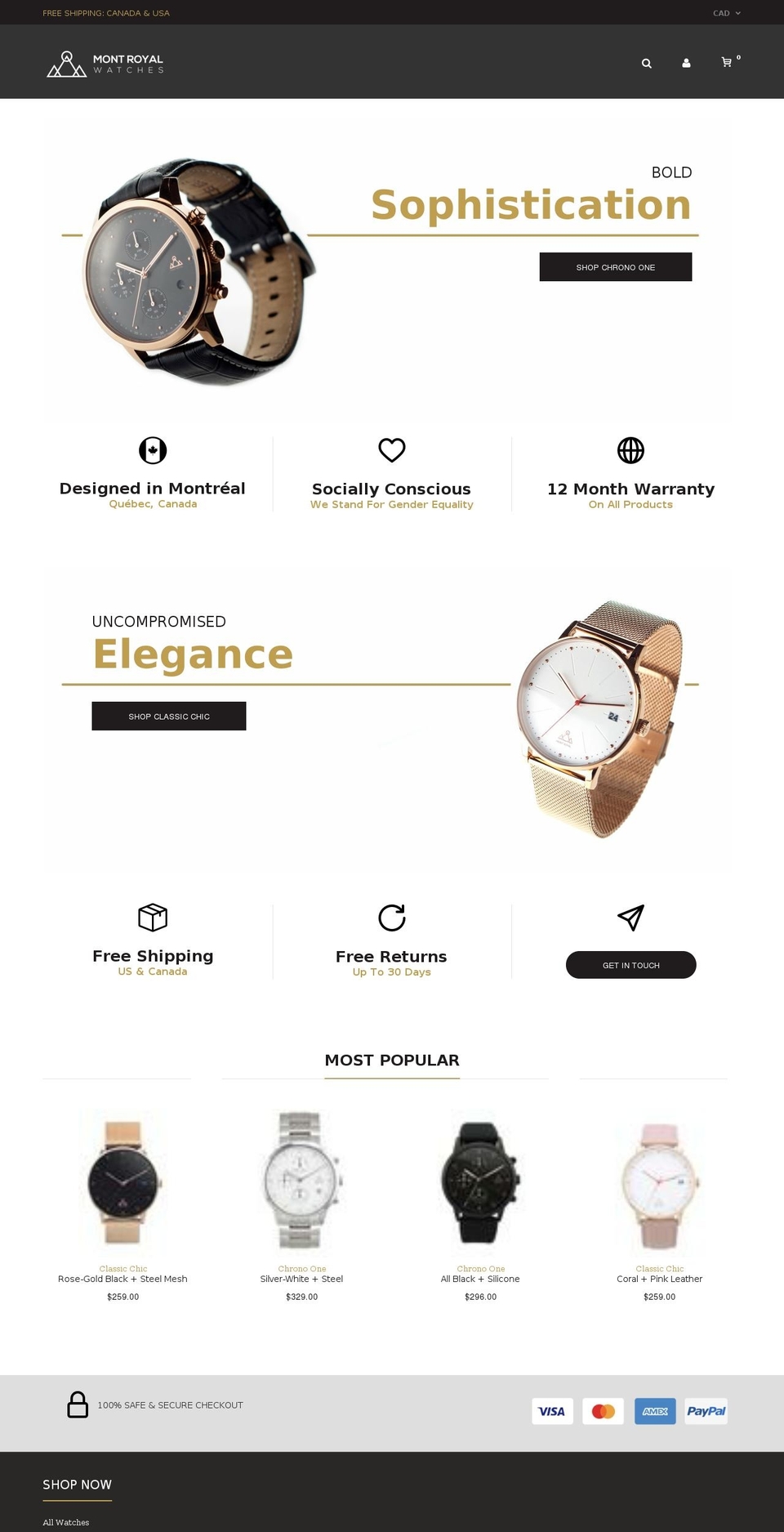 Fastor Fashion6 Shopify theme site example montroyalwatch.co