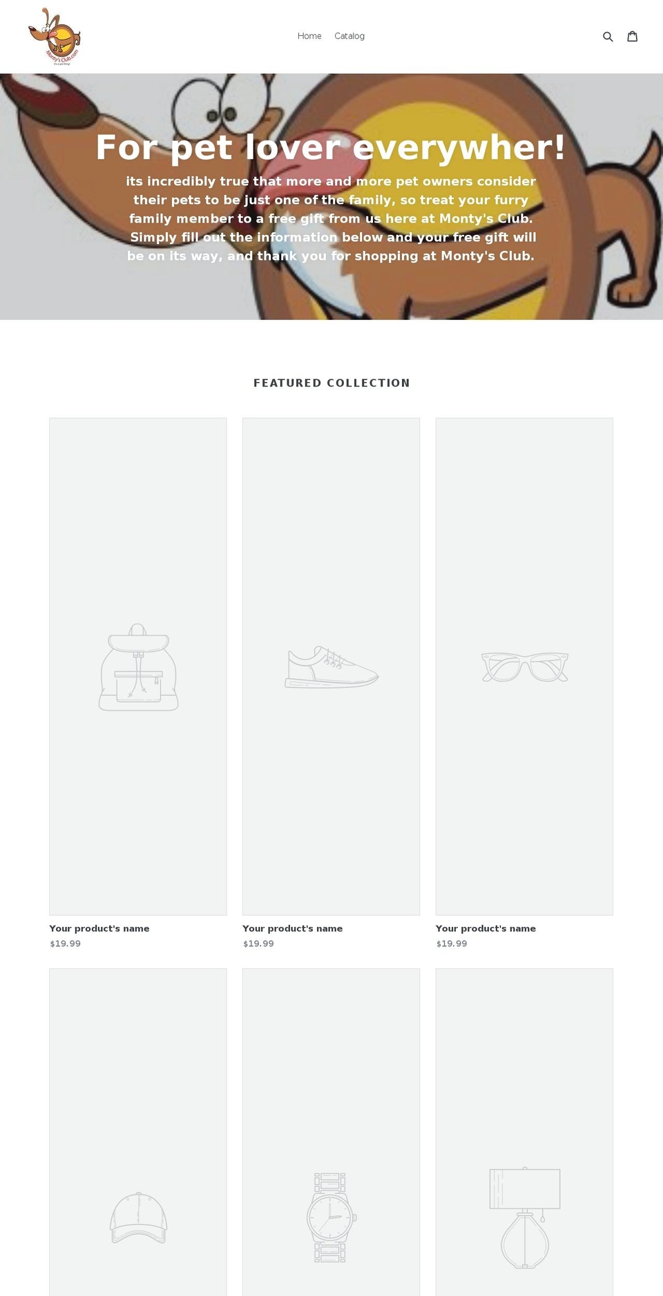 montysclub.com shopify website screenshot