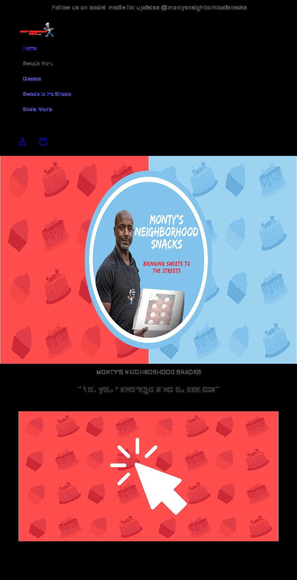 montysneighborhoodsnacks.com shopify website screenshot