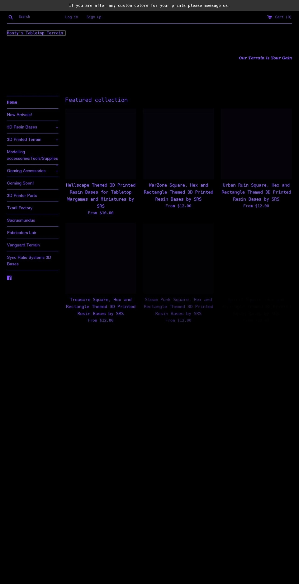 montysterrain.com.au shopify website screenshot