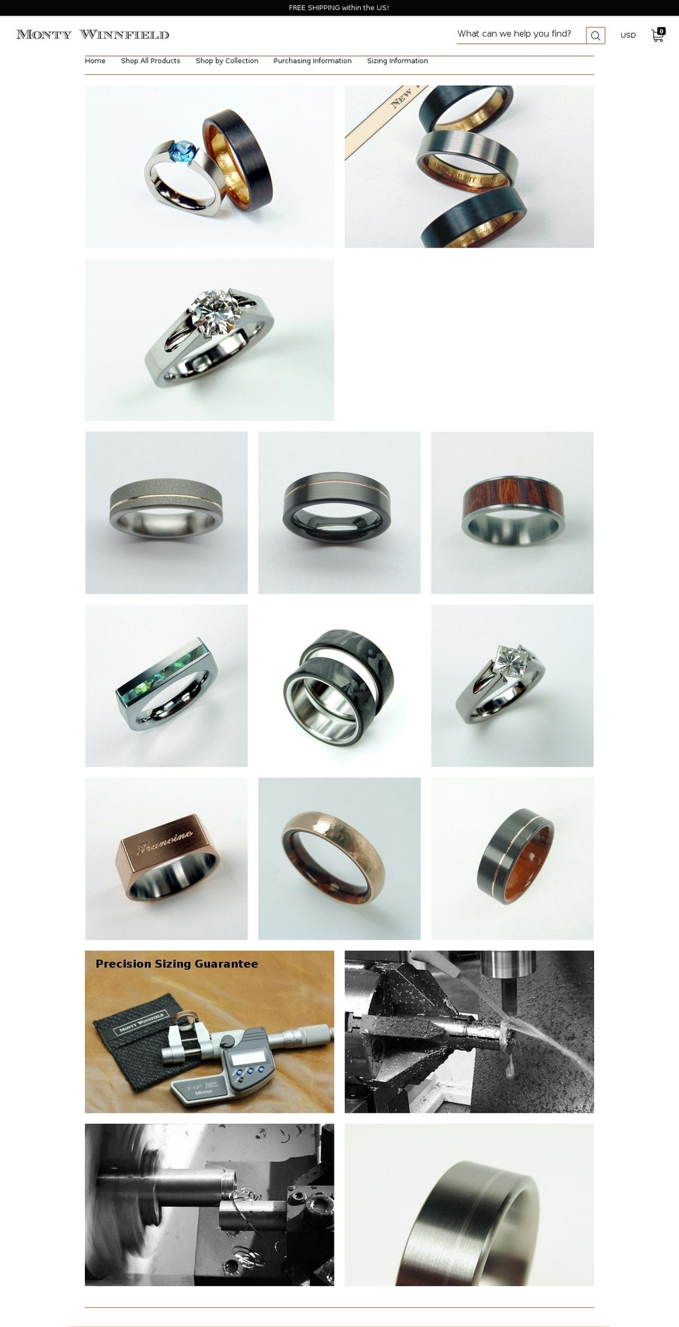 montywinnfieldrings.com — Shopify storefront screenshot