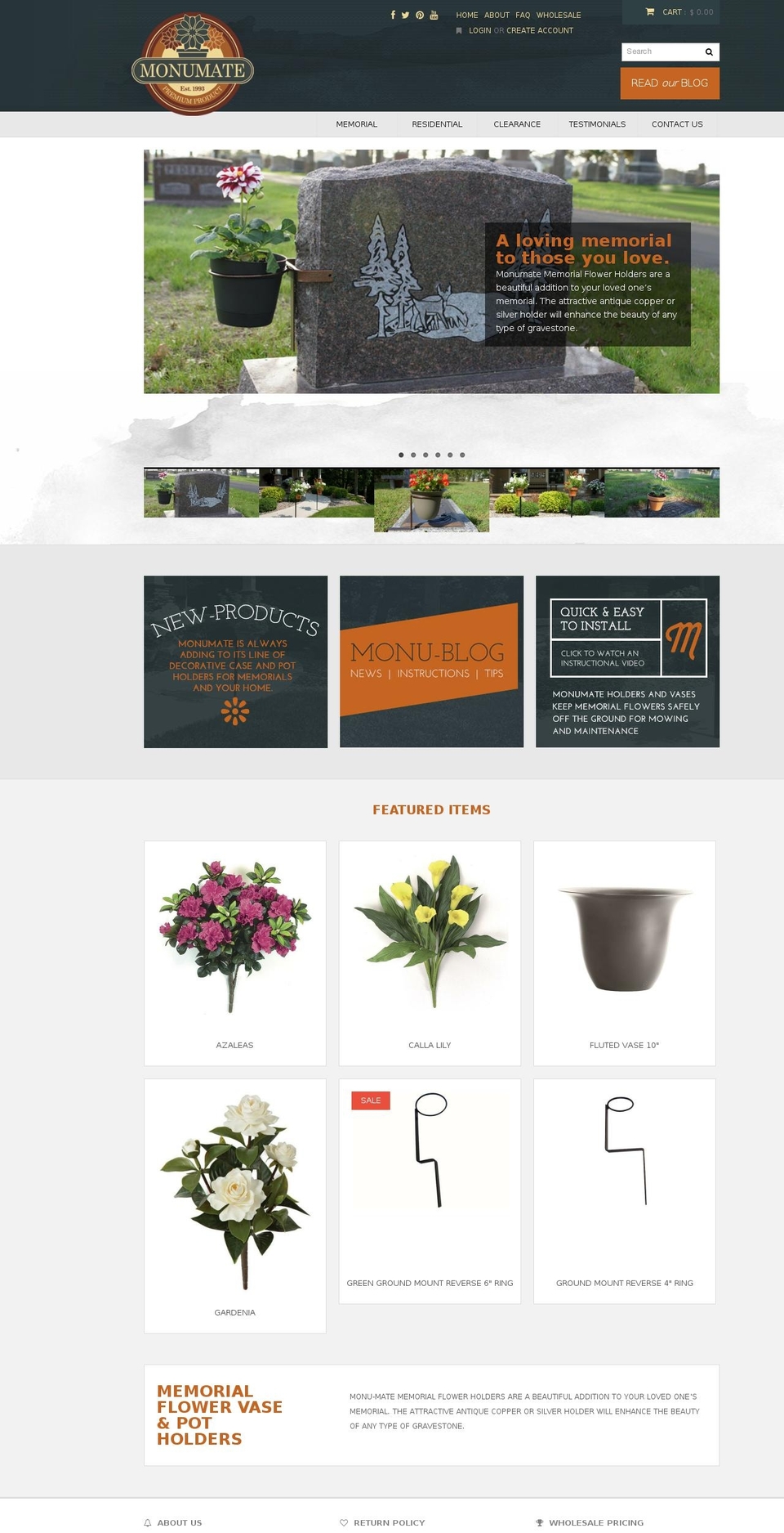 monumate.com shopify website screenshot