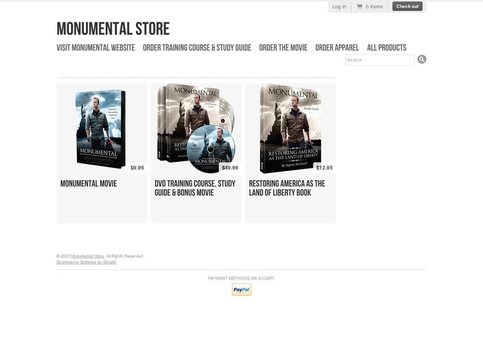 monumental-movie.myshopify.com shopify website screenshot