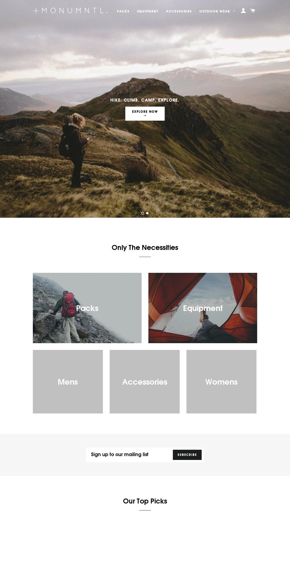 monumntlco.com — Shopify storefront screenshot