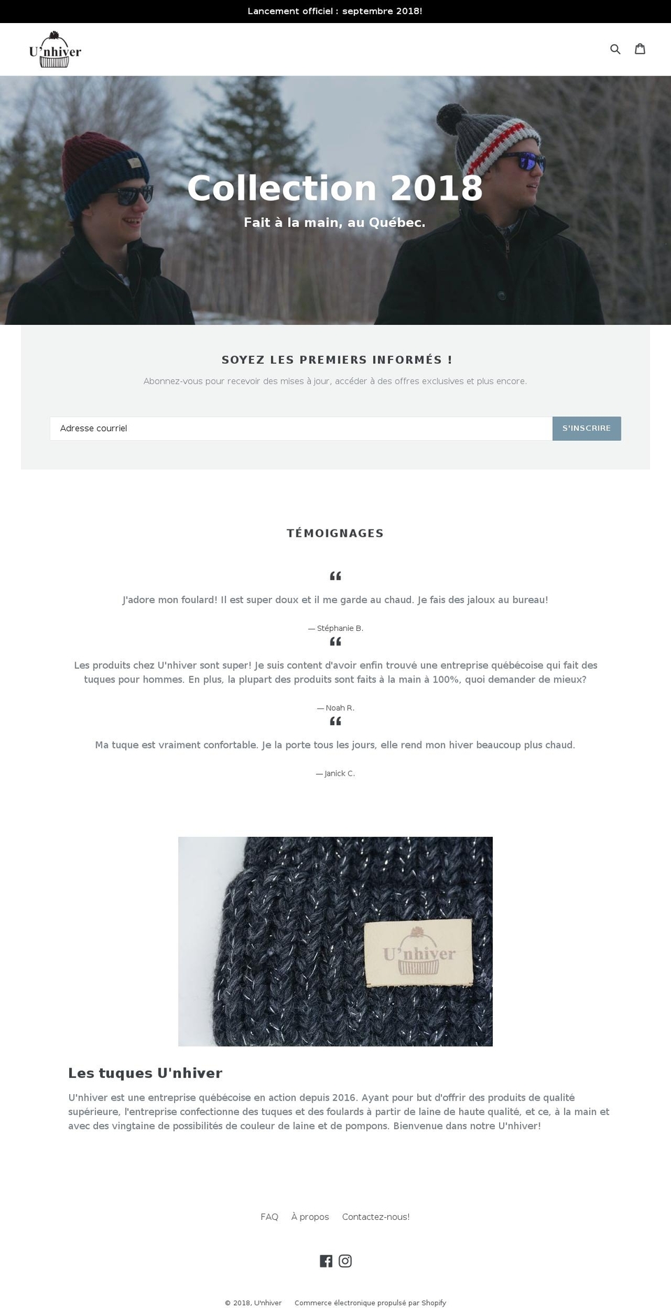 monunhiver.com — Shopify storefront screenshot