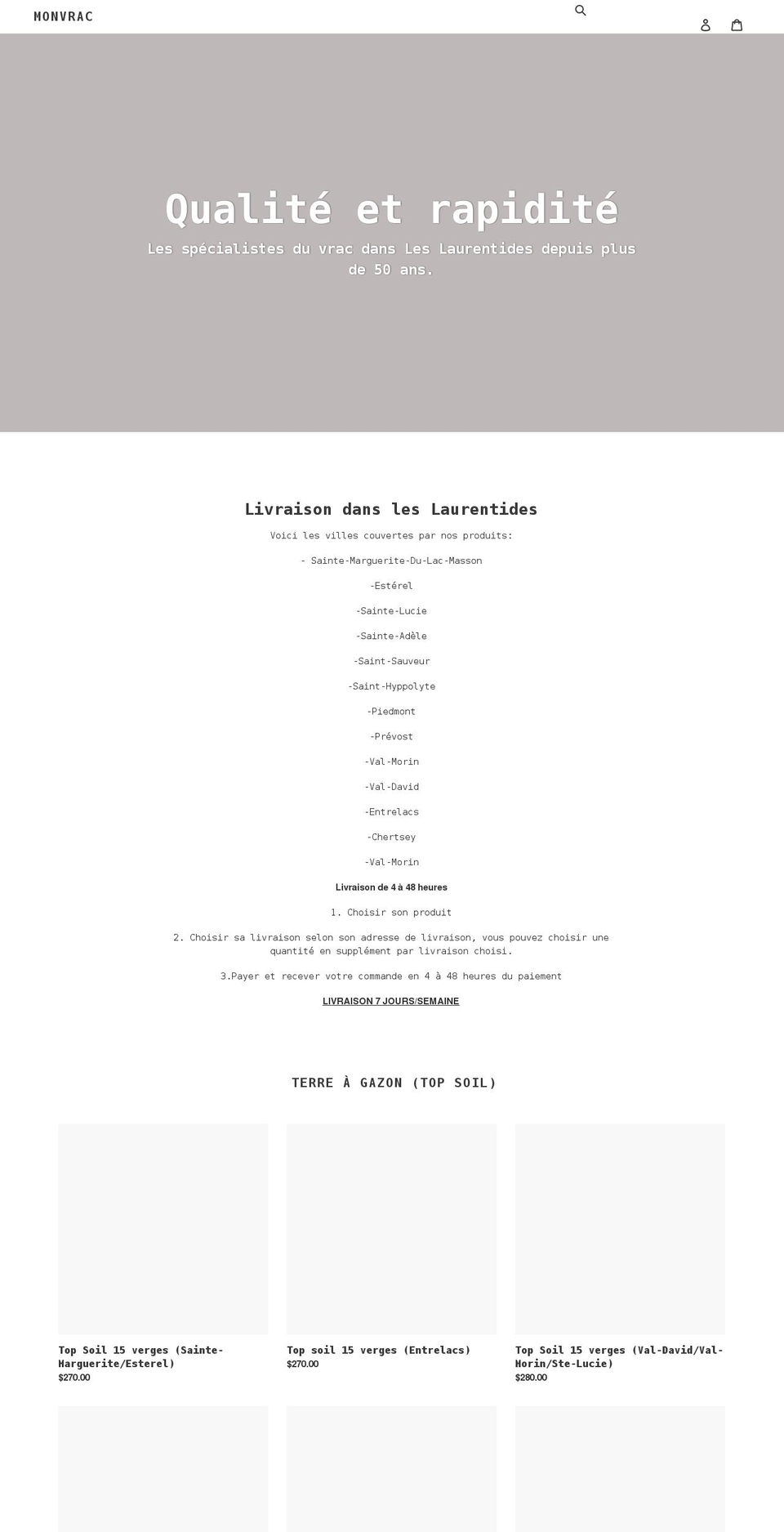 monvrac.com shopify website screenshot