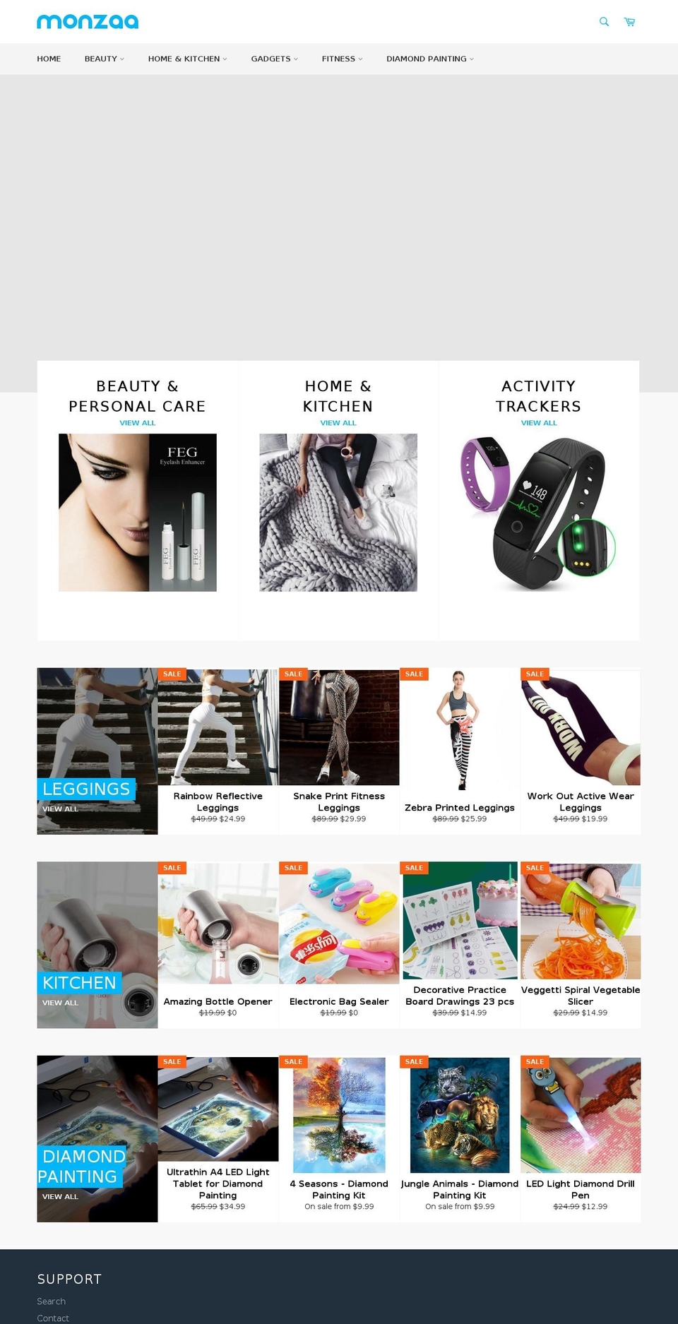 monzaa.com — Shopify storefront screenshot