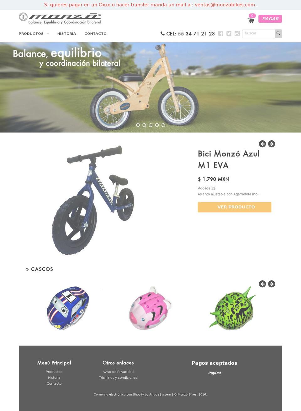 monzobikes.com — Shopify storefront screenshot