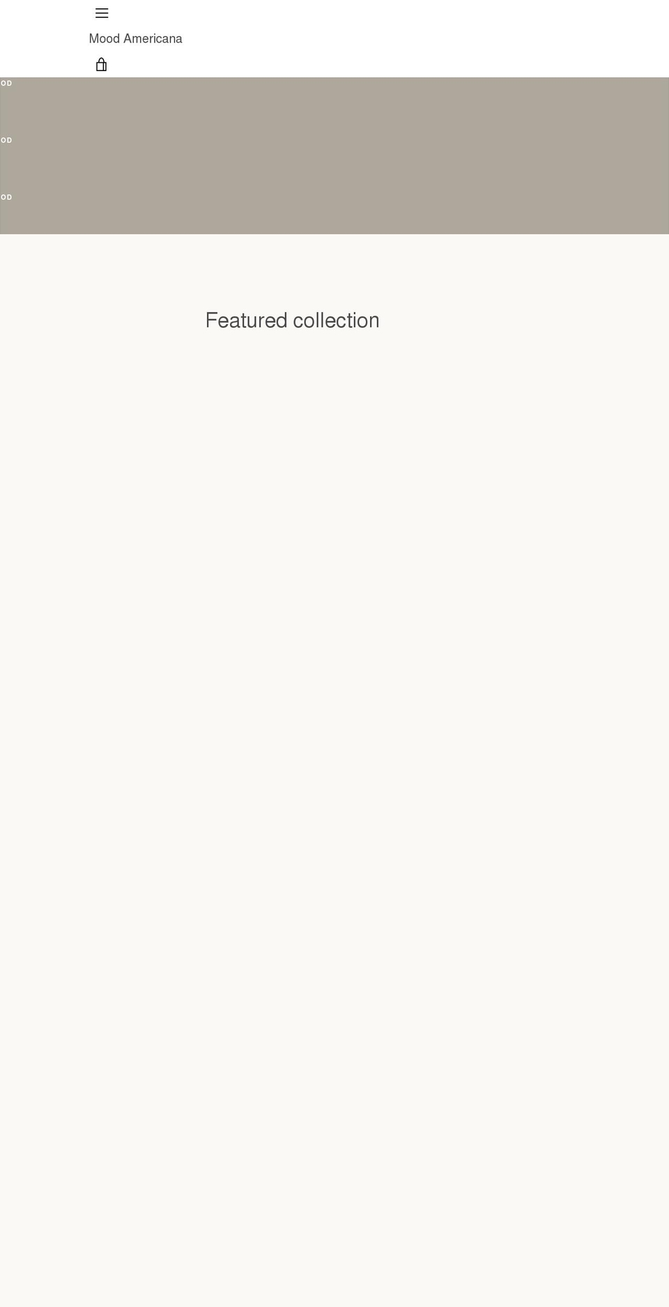 moodamericana.com shopify website screenshot