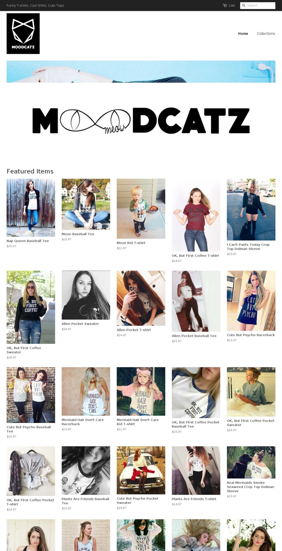 moodcatz.com shopify website screenshot