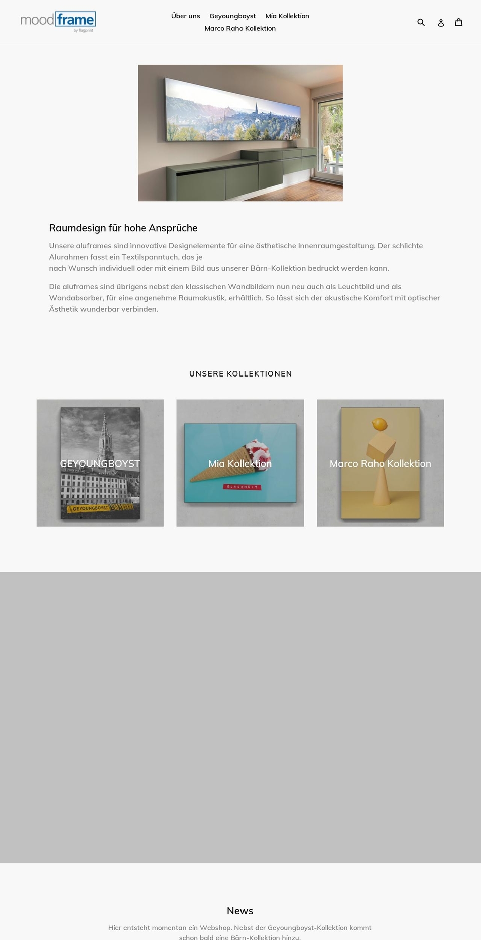 moodframe.ch shopify website screenshot