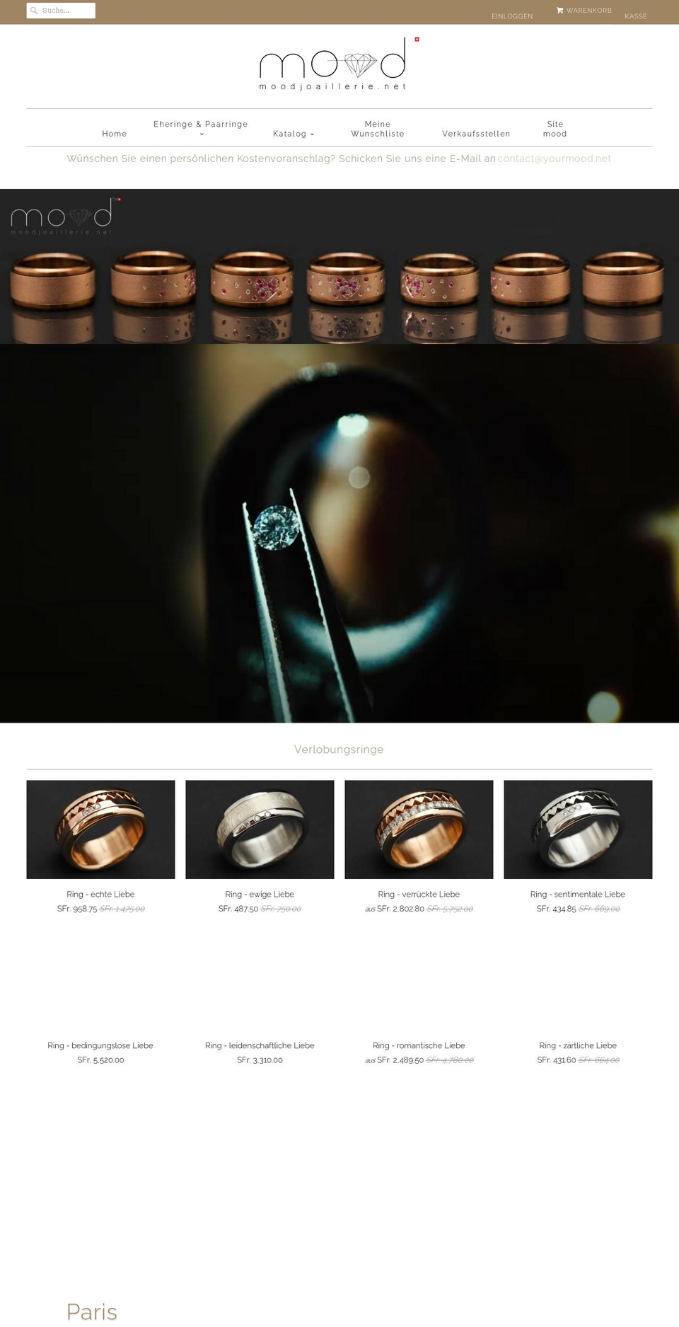 moodjuwelier.ch shopify website screenshot