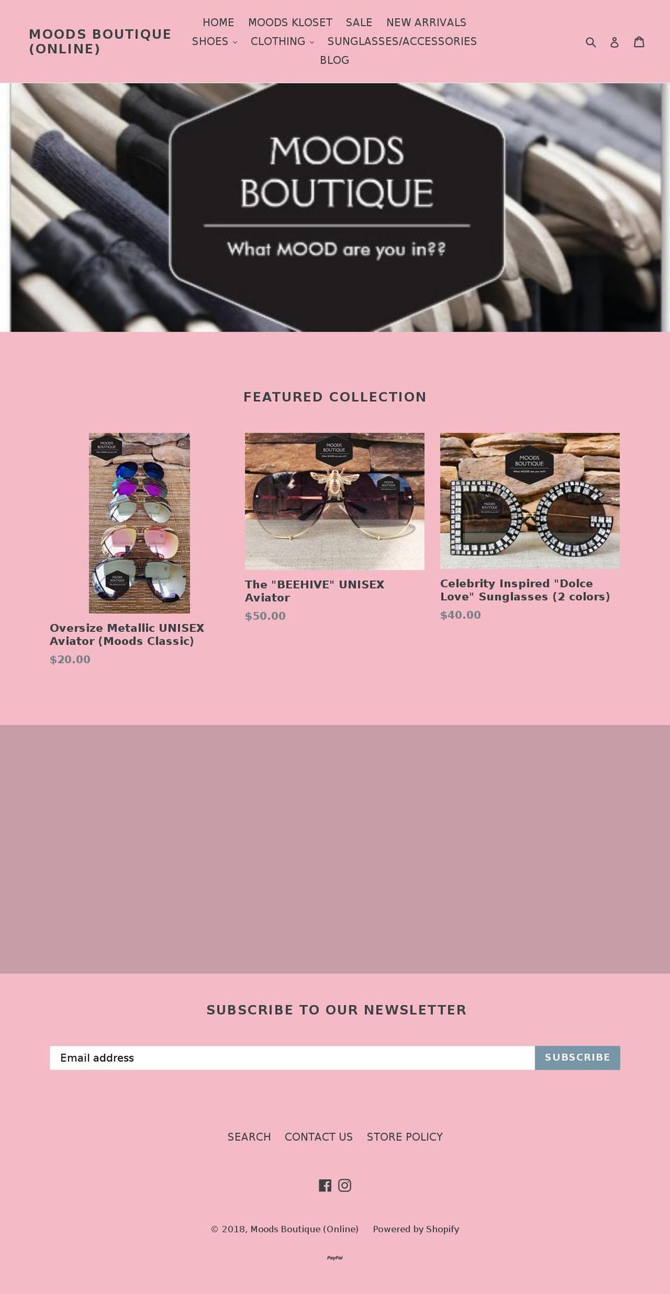moodsboutiquenc.com — Shopify storefront screenshot