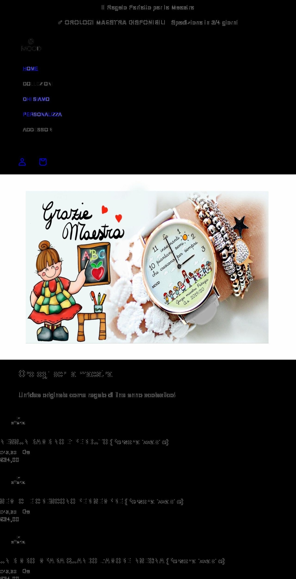 moodwatches.it shopify website screenshot