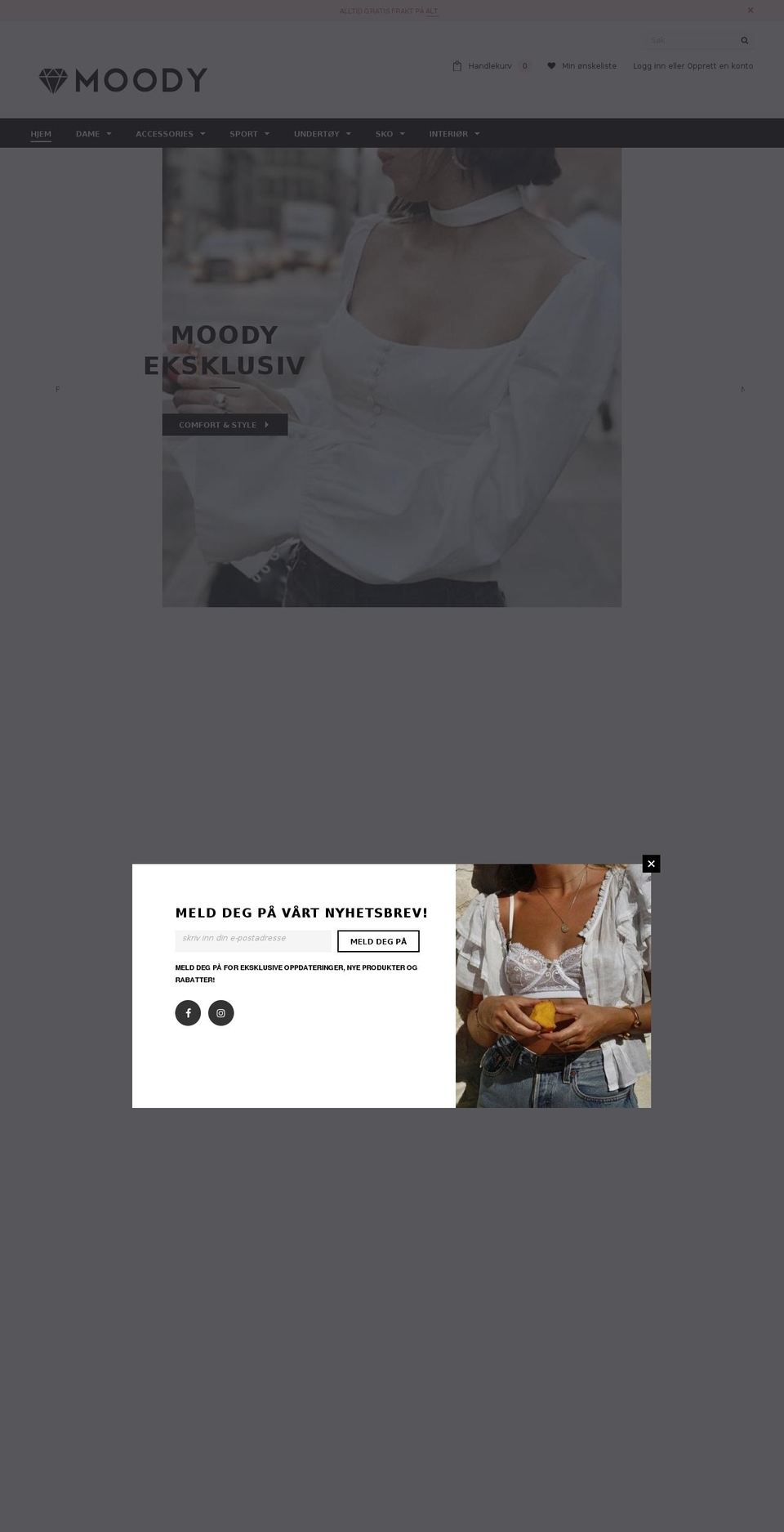 moody.no shopify website screenshot