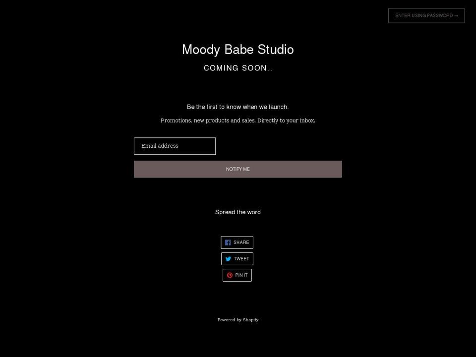 moodybabestudio.com shopify website screenshot