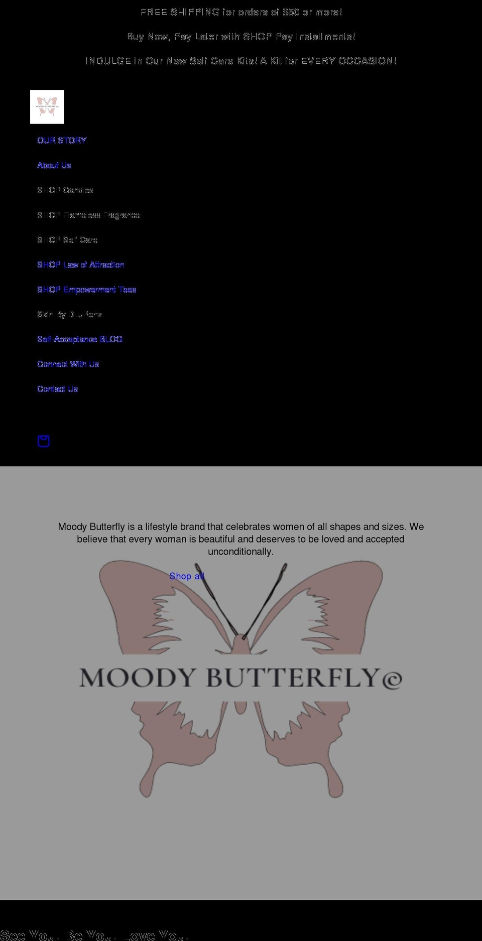 moodybutterfly.com shopify website screenshot