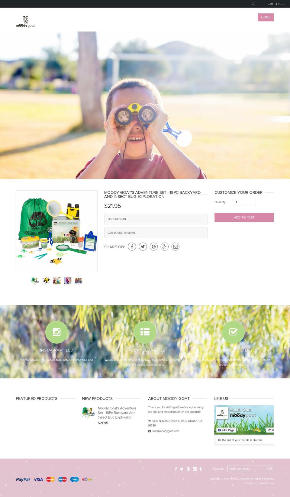 moodygoat.com — Shopify storefront screenshot