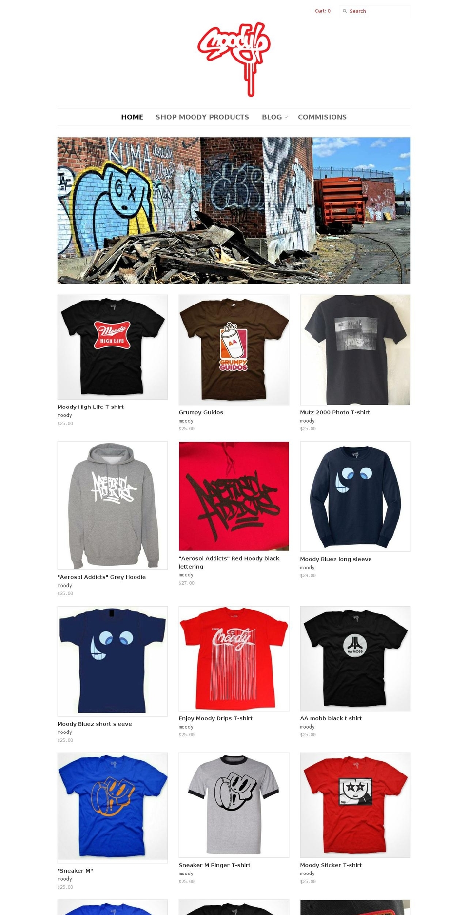 moodyproducts.com shopify website screenshot