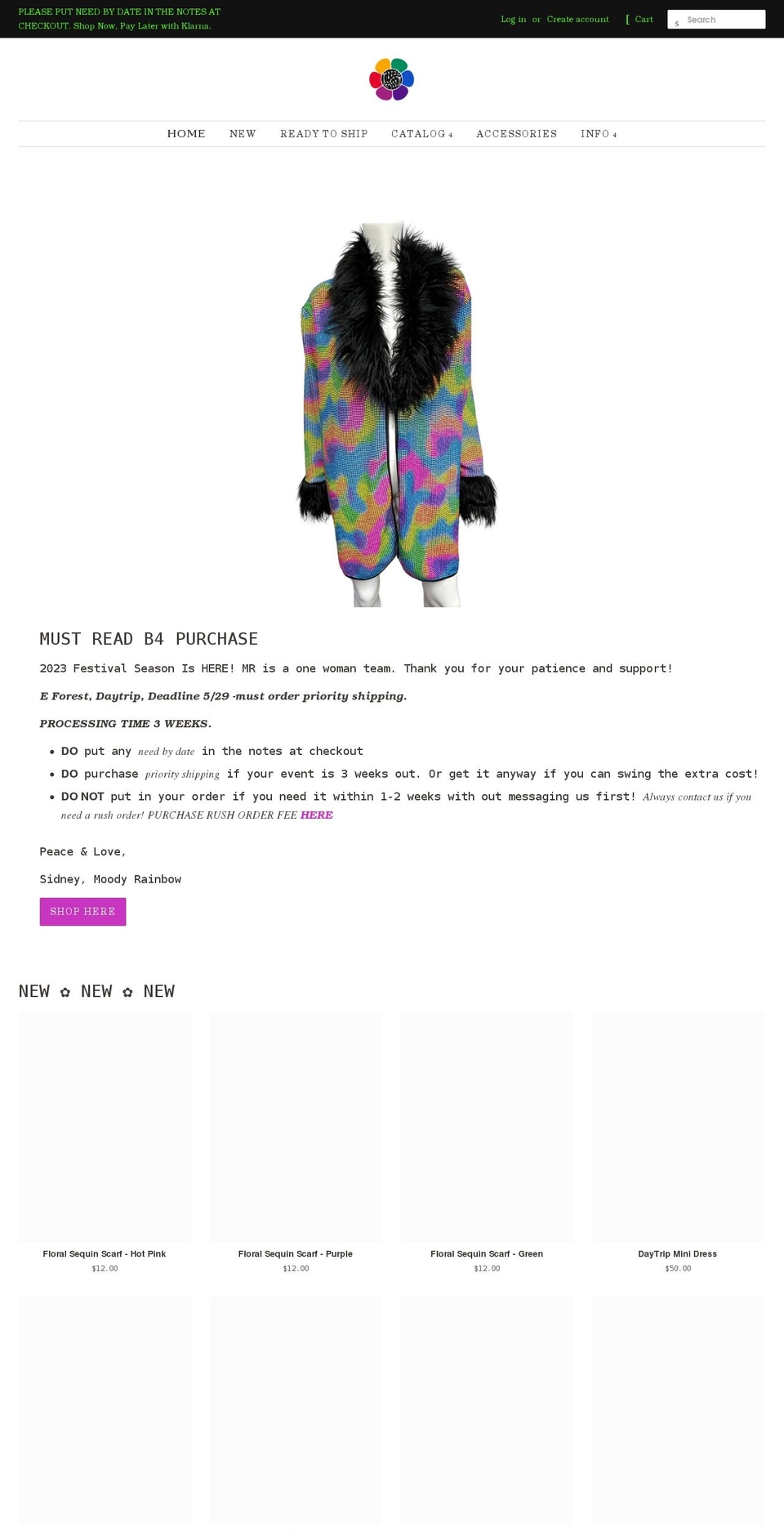 moodyrainbow.com shopify website screenshot