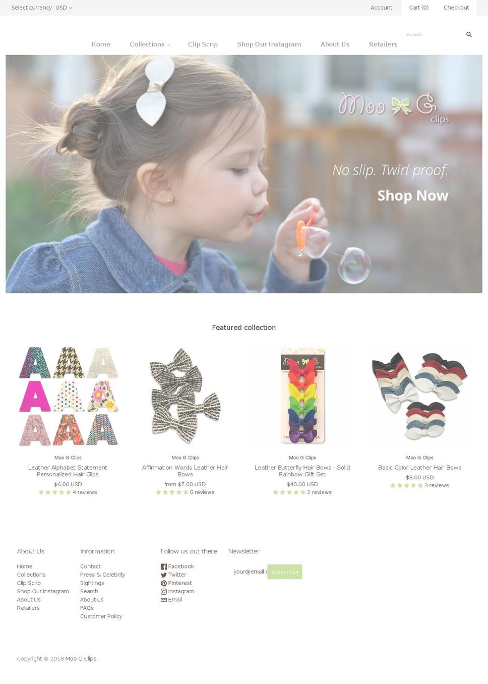 Current 3\/16\/18 Shopify theme site example moogieclips.com
