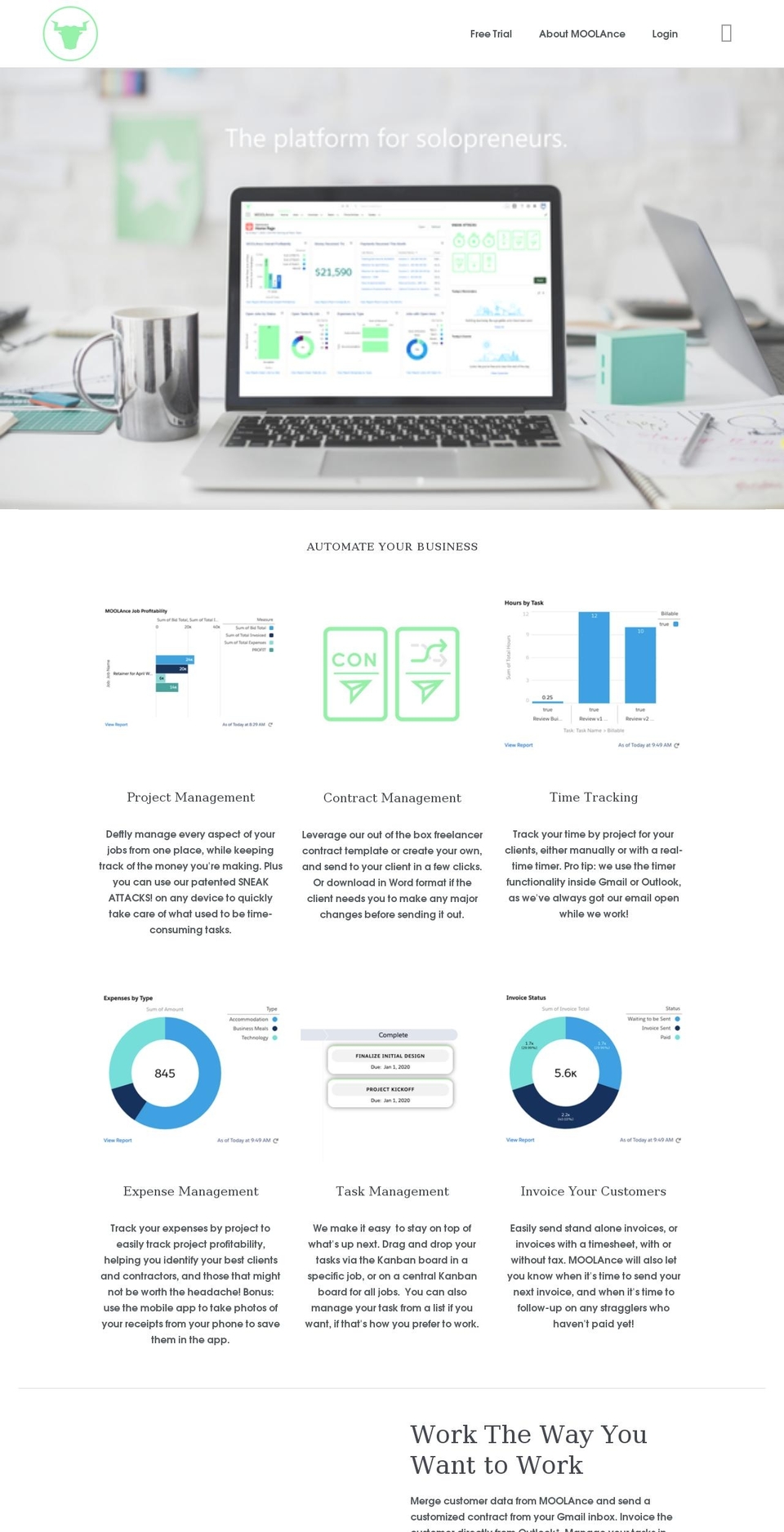 moolance.com shopify website screenshot
