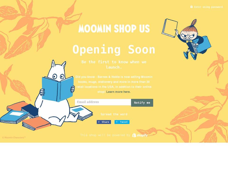 moomin.us shopify website screenshot