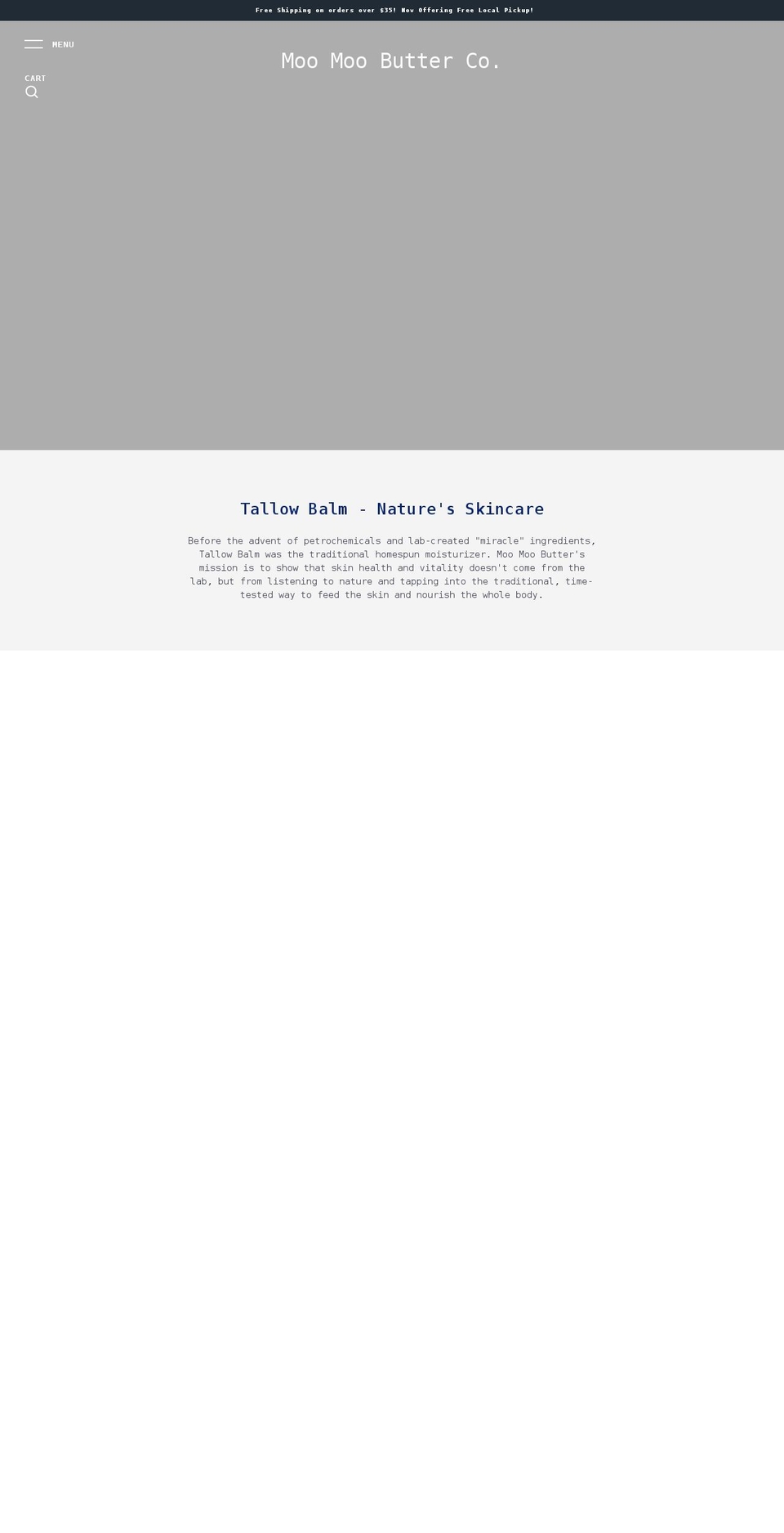 moomoobutterco.com shopify website screenshot
