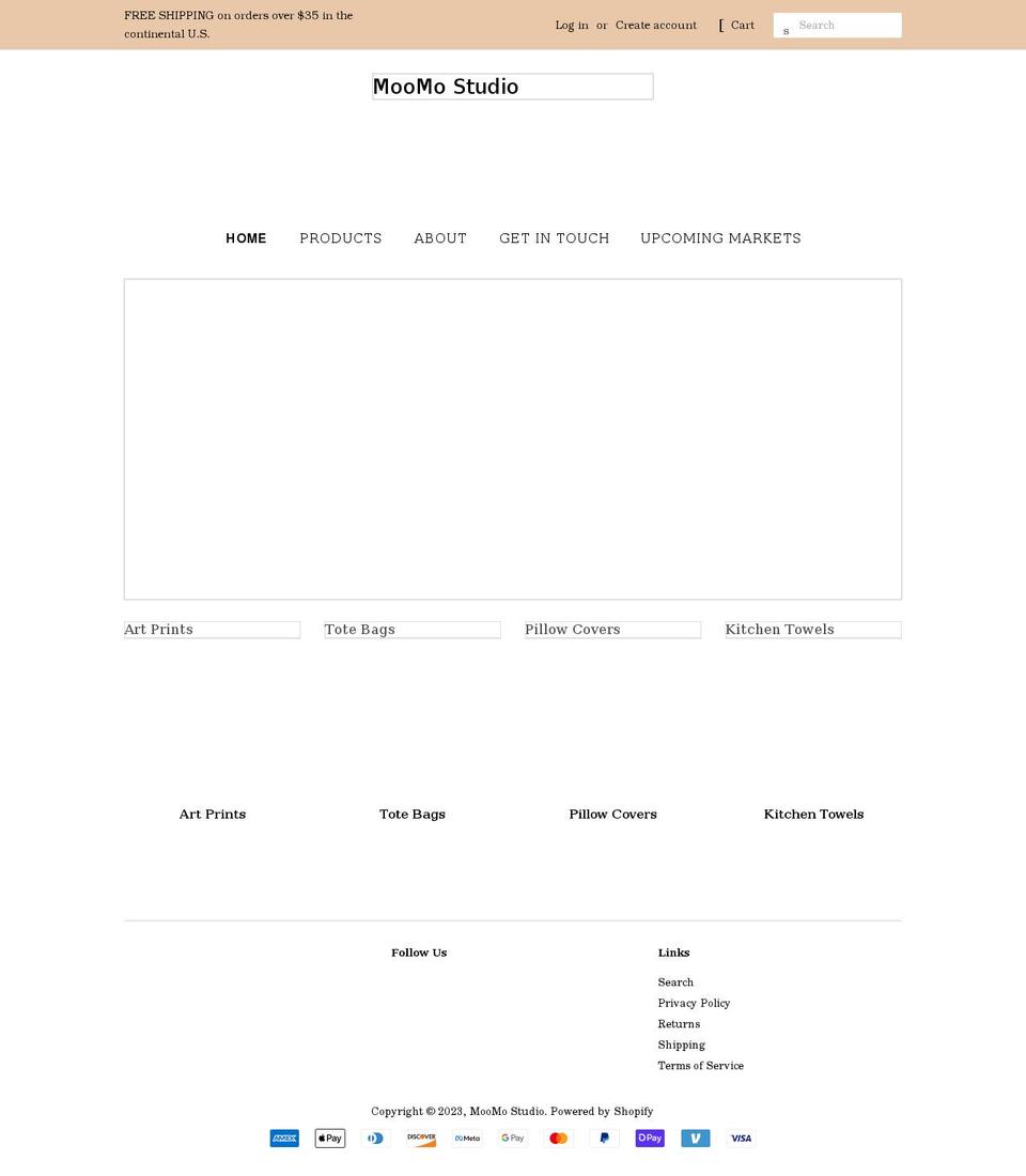 moomostudio.com shopify website screenshot