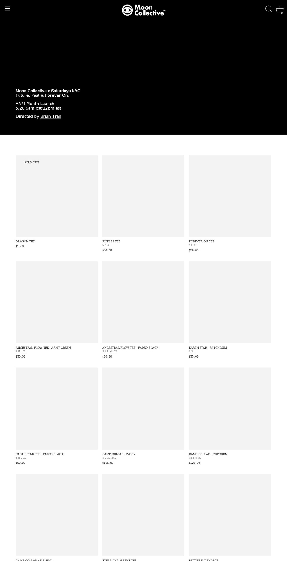 moon-collective.myshopify.com shopify website screenshot