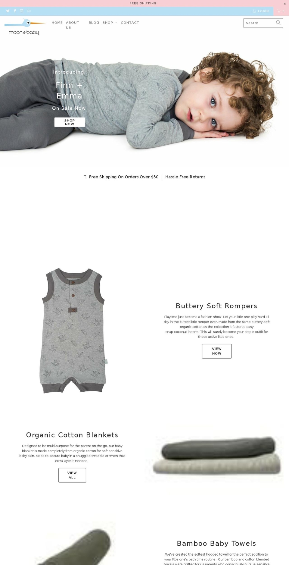 moonandbaby.com shopify website screenshot