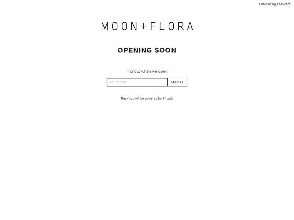 moonandflora.com shopify website screenshot