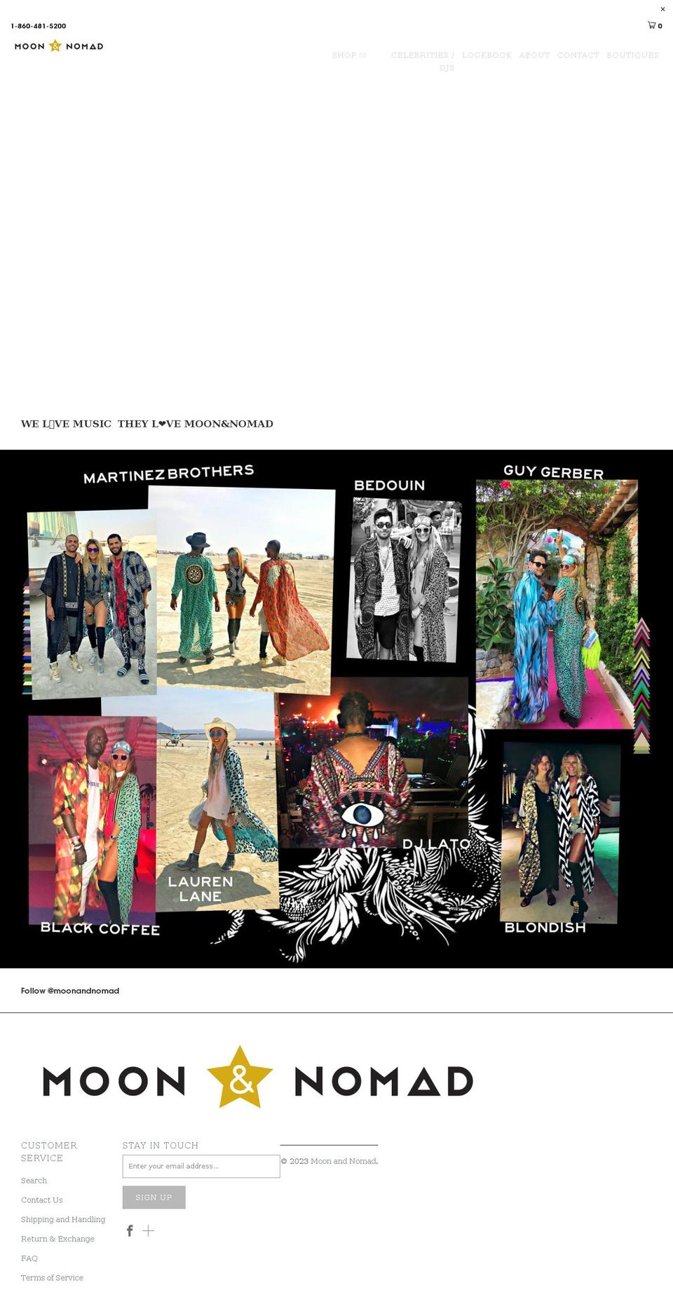Moon Shopify theme site example moonandnomad.com
