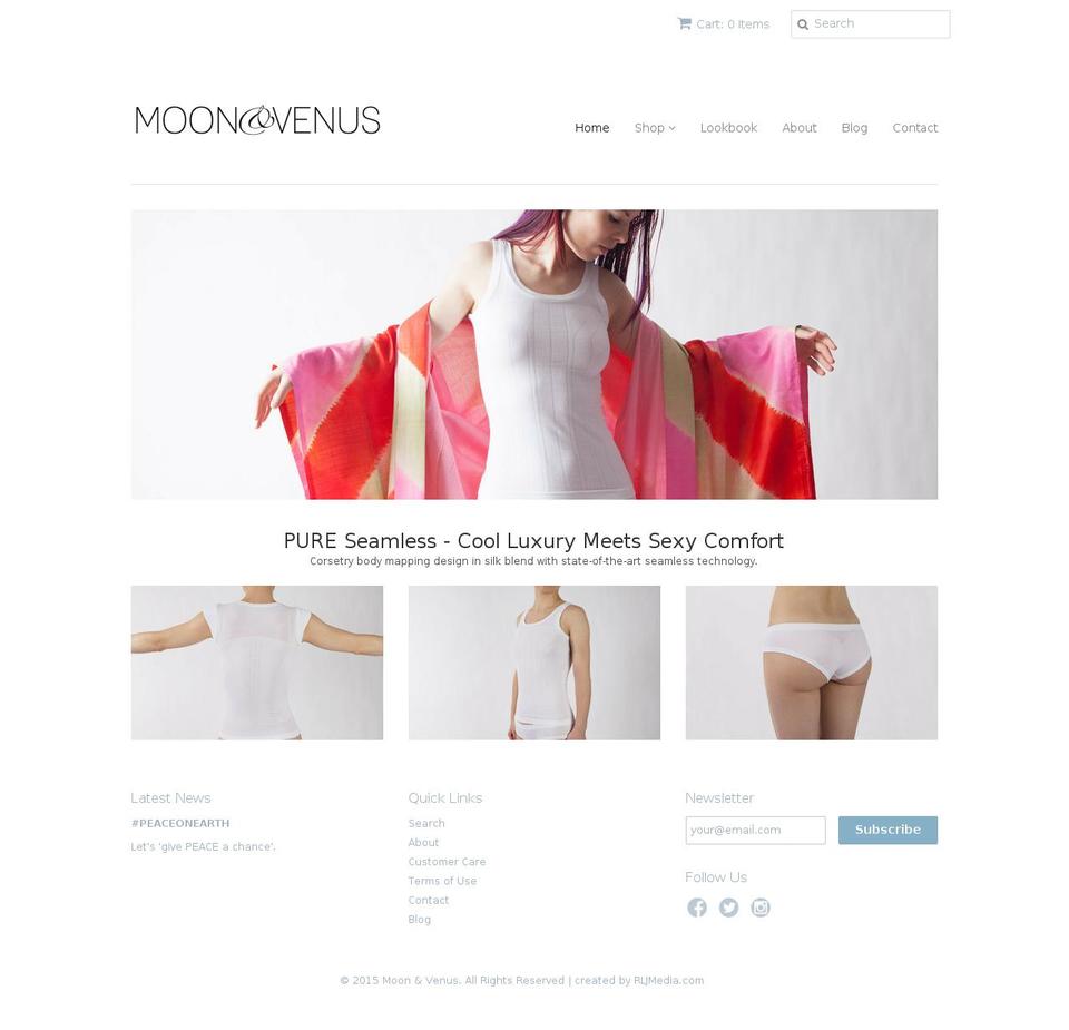 moonandvenus.com shopify website screenshot