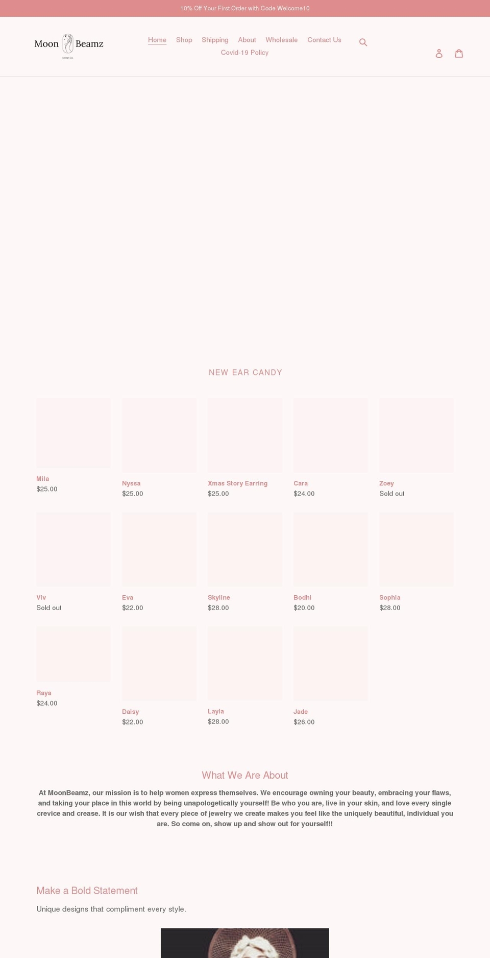 moonbeamzdesign.com shopify website screenshot