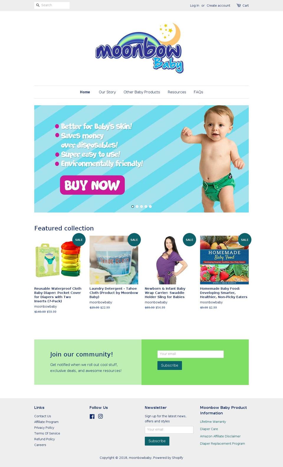 moonbowbaby.com — Shopify storefront screenshot