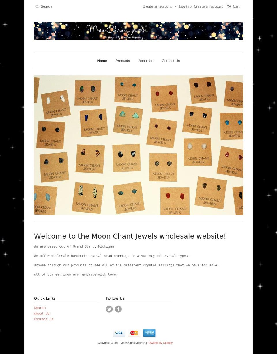 moonchantjewels.com shopify website screenshot