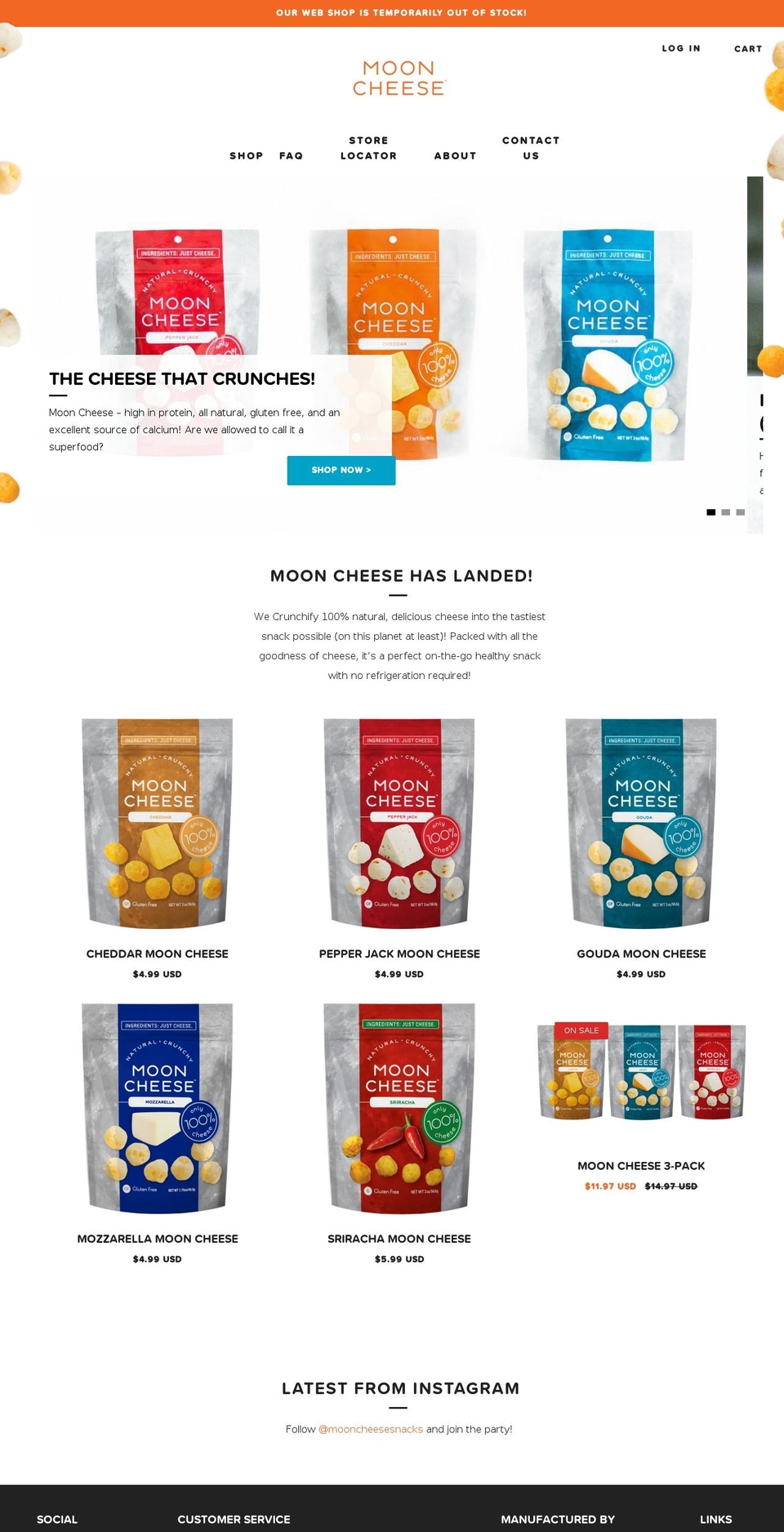 mooncheese.com — Shopify storefront screenshot