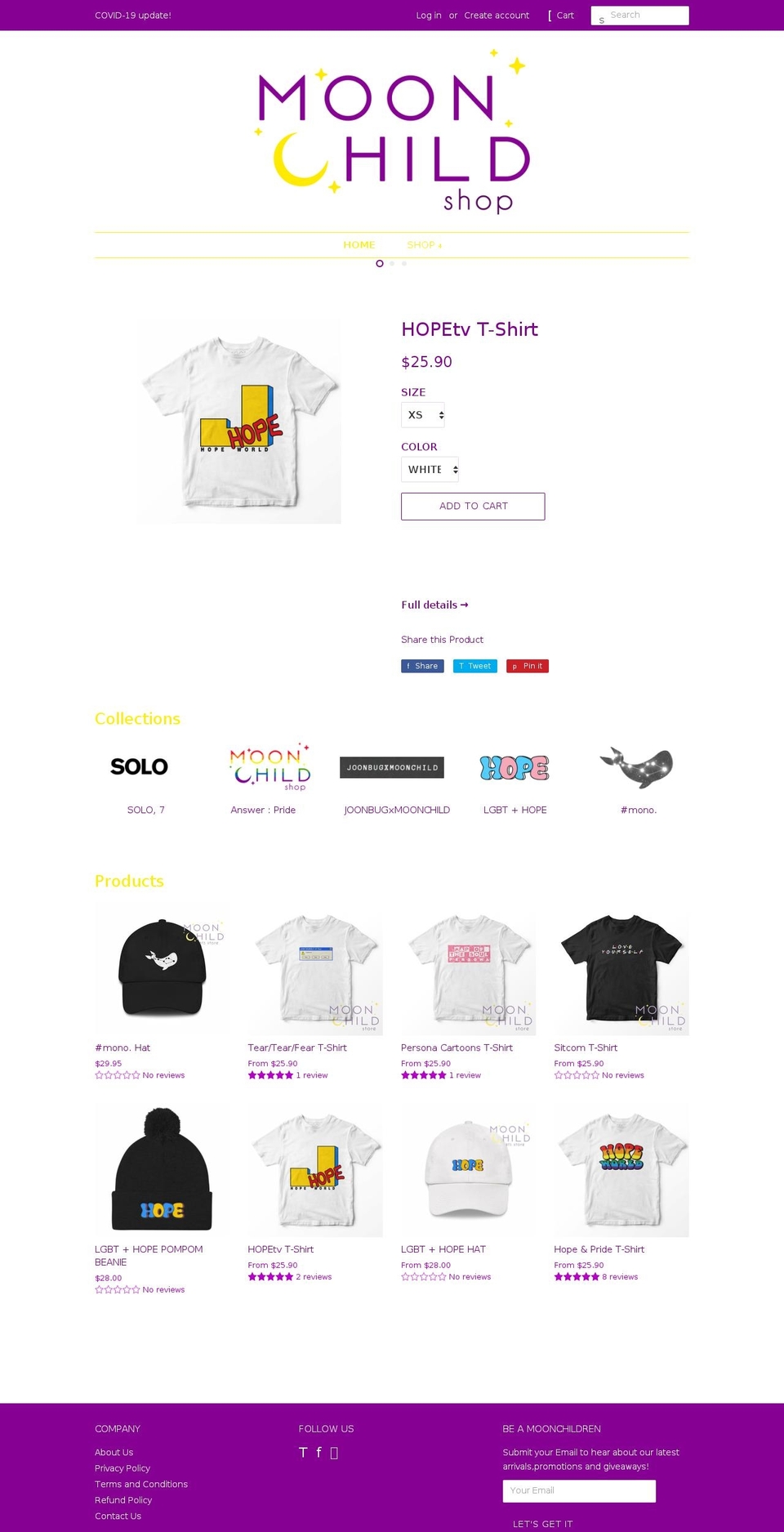 moonchild-shop.com shopify website screenshot