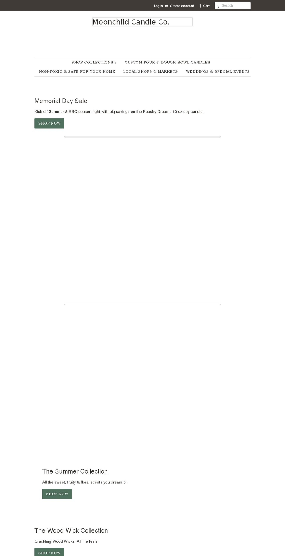 moonchildcandleco.com shopify website screenshot