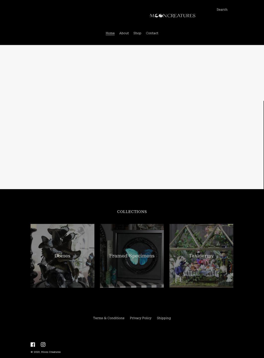 mooncreatures.com.au shopify website screenshot