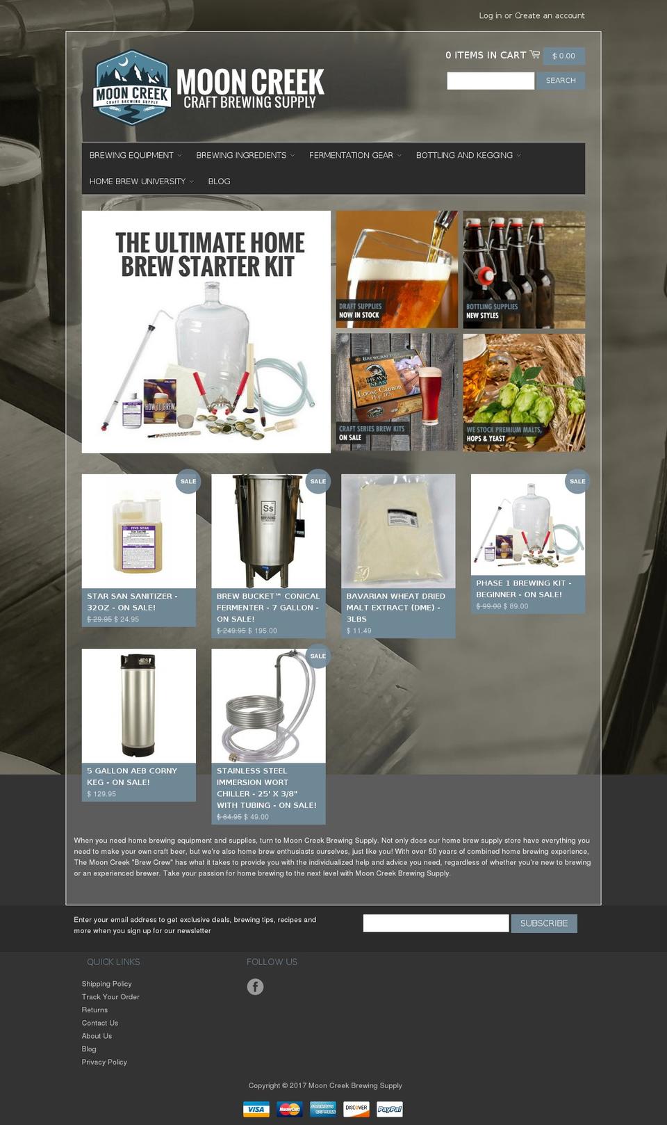 mooncreekbrewing.com shopify website screenshot