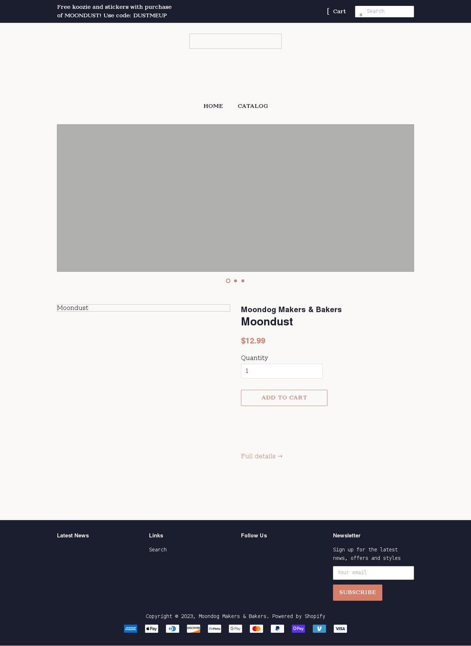 moondogmakersandbakers.com shopify website screenshot
